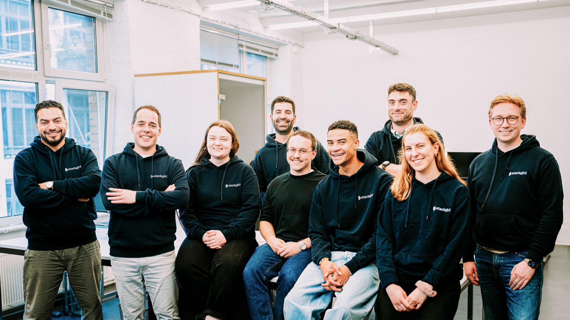 Stackgini team collaborating in the Hamburg office
